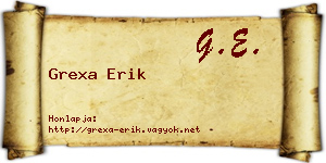 Grexa Erik névjegykártya